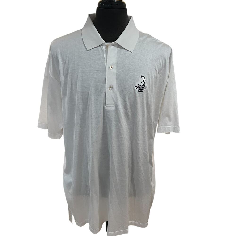 Peter Millar Pinehurst 1895 Solid White Golf Polo… - image 1